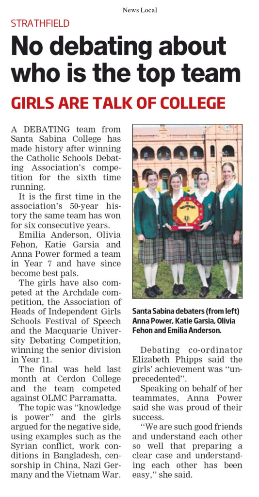 News-Local_Senior-Debaters-8-August-2013