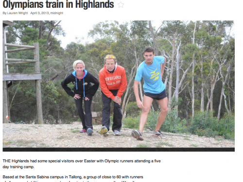 Olympians train in Highlands – Tallong
